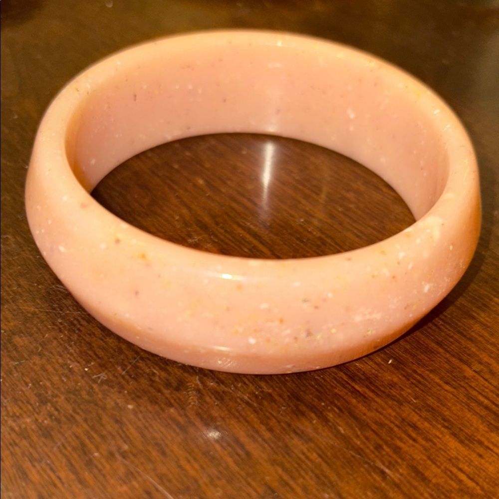 Soft Pink speckled Chunky Bracelet Bangle